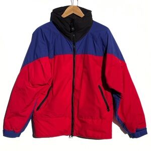 MARMOT Vintage 80s Men’s Goose Down Red and Blue Color-Blocked Puffer Jacket